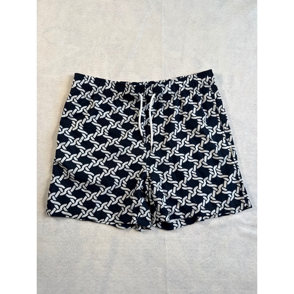 Coast Clothing Co Shorts swim trunks Men Large navy White Chain Link quick dry - Picture 2 of 11